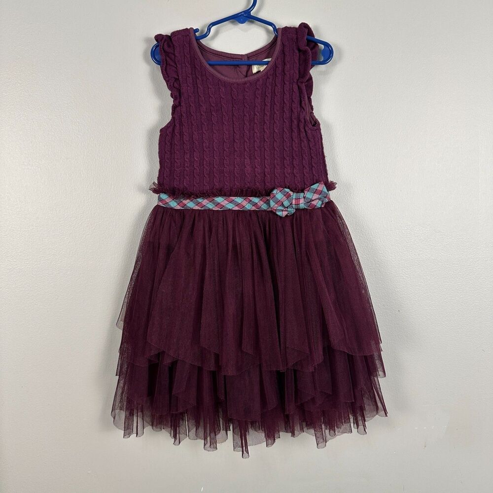 Matilda Jane~ "Once Upon A Time" Burgundy Sweater Tulle Soiree Dress ~ 6